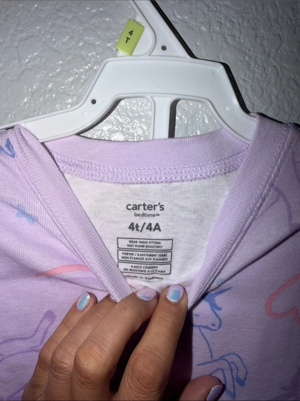 Carter's Lavender Unicorn Pajama Set with Pastel Accents
